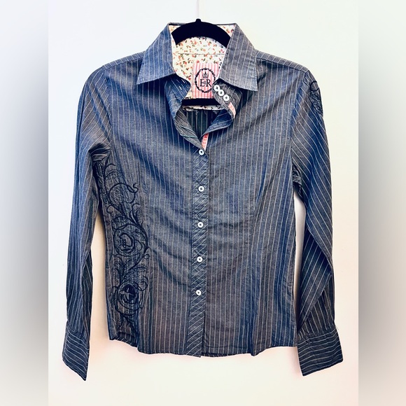 English Laundry | English Rose Striped Button Down Shirt - Picture 1 of 10